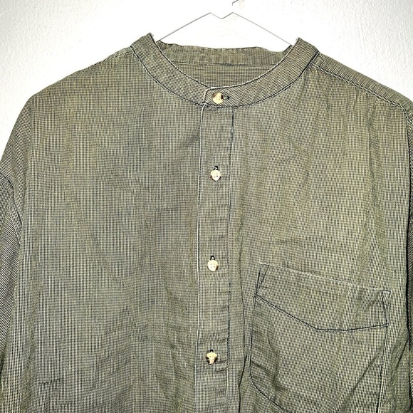 BHS Military Green Button Down Long Sleeve Shirt - Picture 2 of 7